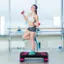 Alt View 12. Costway - 31'' Aerobic Exercise Stepper Cardio Trainer W/Riser Adjustable Height 4''- 6''- 8'' - Black/Pink.
