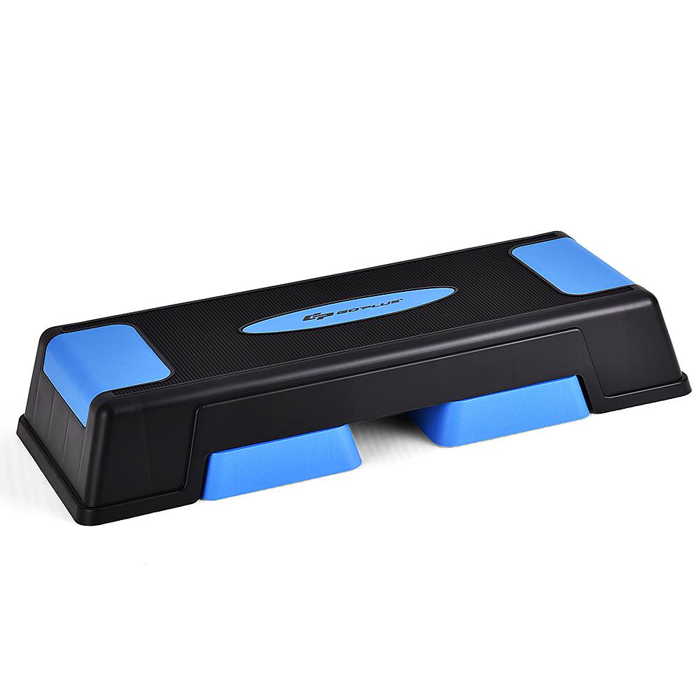 Alt View 21. Costway - Aerobic Exercise Stepper Trainer W/Riser Adjustable Height 5''- 7''- 9'' - Blue.