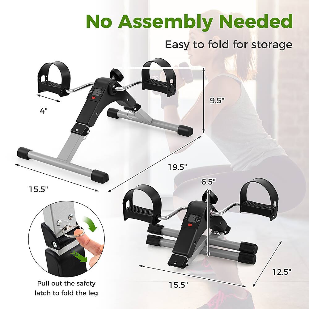 No Assembly Needed Easy to Fold for Storage

E 4" 9.5" 19.5" 15.5" 6.5"
Pull out the safety latch to fold the leg
15.5" 12.5"
