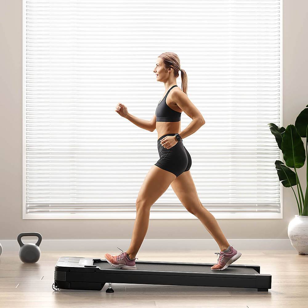 Alt View 12. Costway - 1HP Under-Desk Walking Treadmill Jogging Exercise Machine w/ Remote Controller - Black.