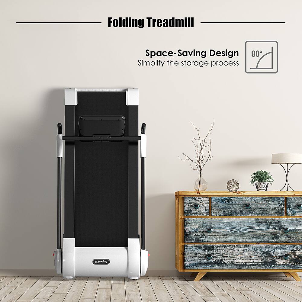 Folding Treadmill: Space-Saving Design. Simplify the storage process. 90 SuperFold.