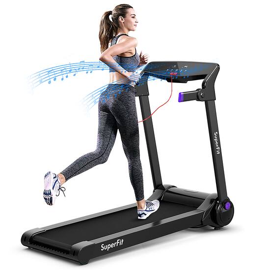 Costway 3HP Folding Electric Treadmill Running Machine w Speaker Purple SP37464PU Best Buy