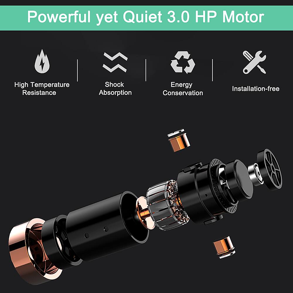 Powerful yet Quiet 3.0 HP Motor High Temperature Resistance Shock Absorption Energy Conservation Installation-free