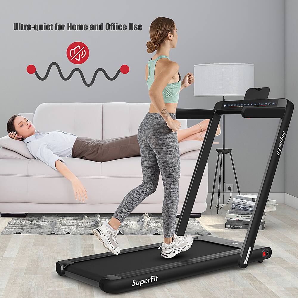 Costway Up To 7.5MPH 2.25HP 2 in 1 Dual Display Screen Treadmill ...