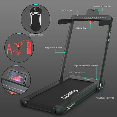 Costway Up To 7.5MPH 2.25HP 2 in 1 Dual Display Screen