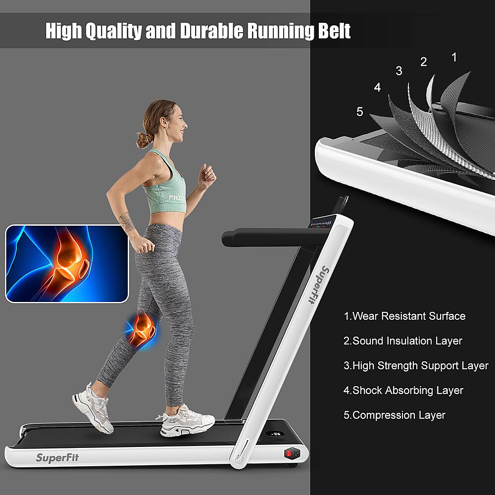High Quality and Durable Running Belt 4 3 2 1 5 PHIU SuperFit 1. Wear Resistant Surface 2. Sound Insulation Layer 3. High Strength Support Layer 4. Shock Absorbing Layer 5. Compression Layer SuperFit