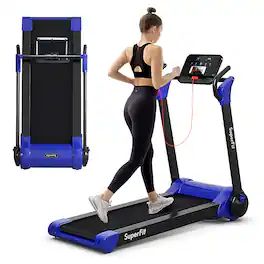 Costway - Folding 2.25HP Electric Treadmill Running Machine APP Control Bluetooth - Blue