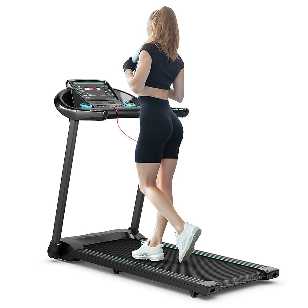 Front. Costway - 2.25HP Electric Running Machine Treadmill Bluetooth Speaker APP Control - Blue.
