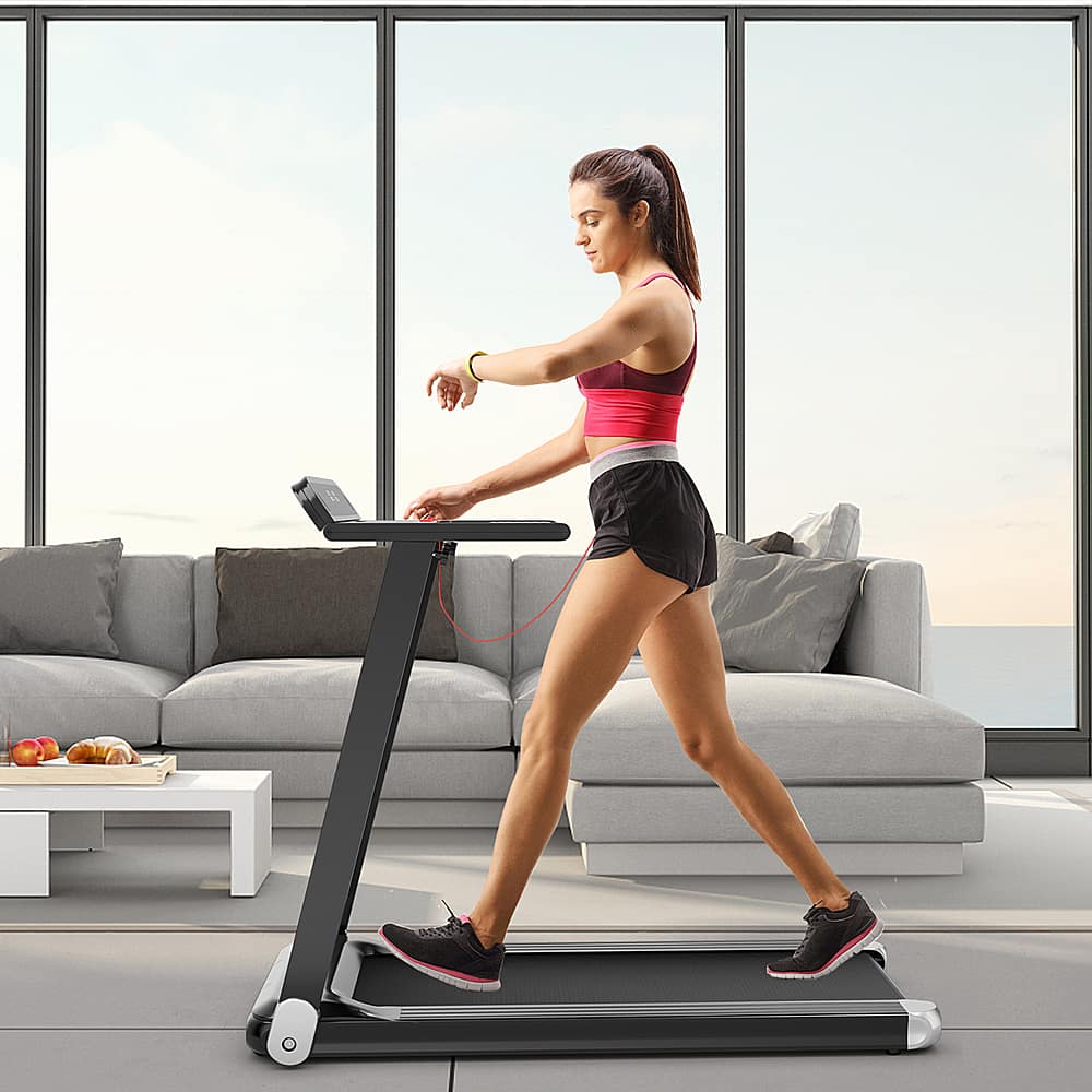 Alt View 17. Costway - Folding Electric Treadmill Compact Walking Running Machine w/APP Control Speaker - Silver.
