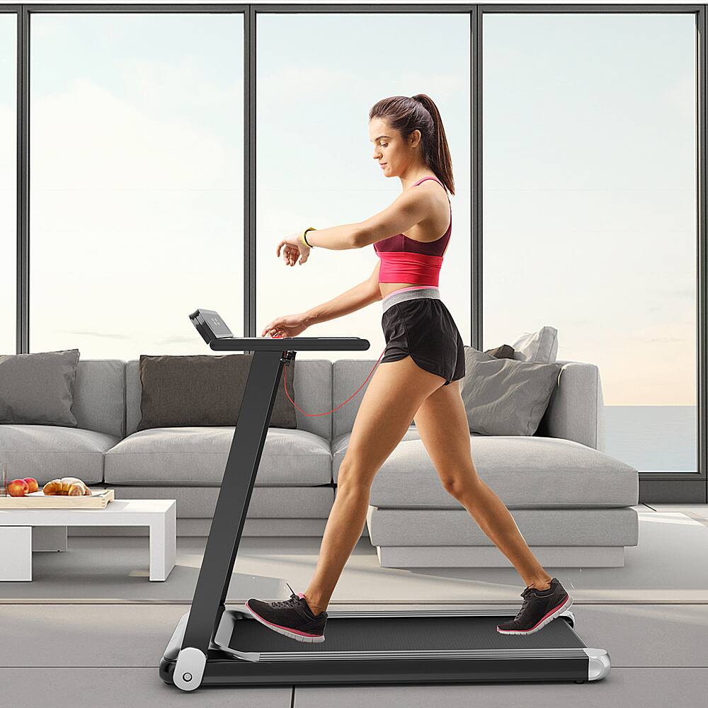 Alt View 17. Costway - Folding Electric Treadmill Compact Walking Running Machine w/APP Control Speaker - Silver.