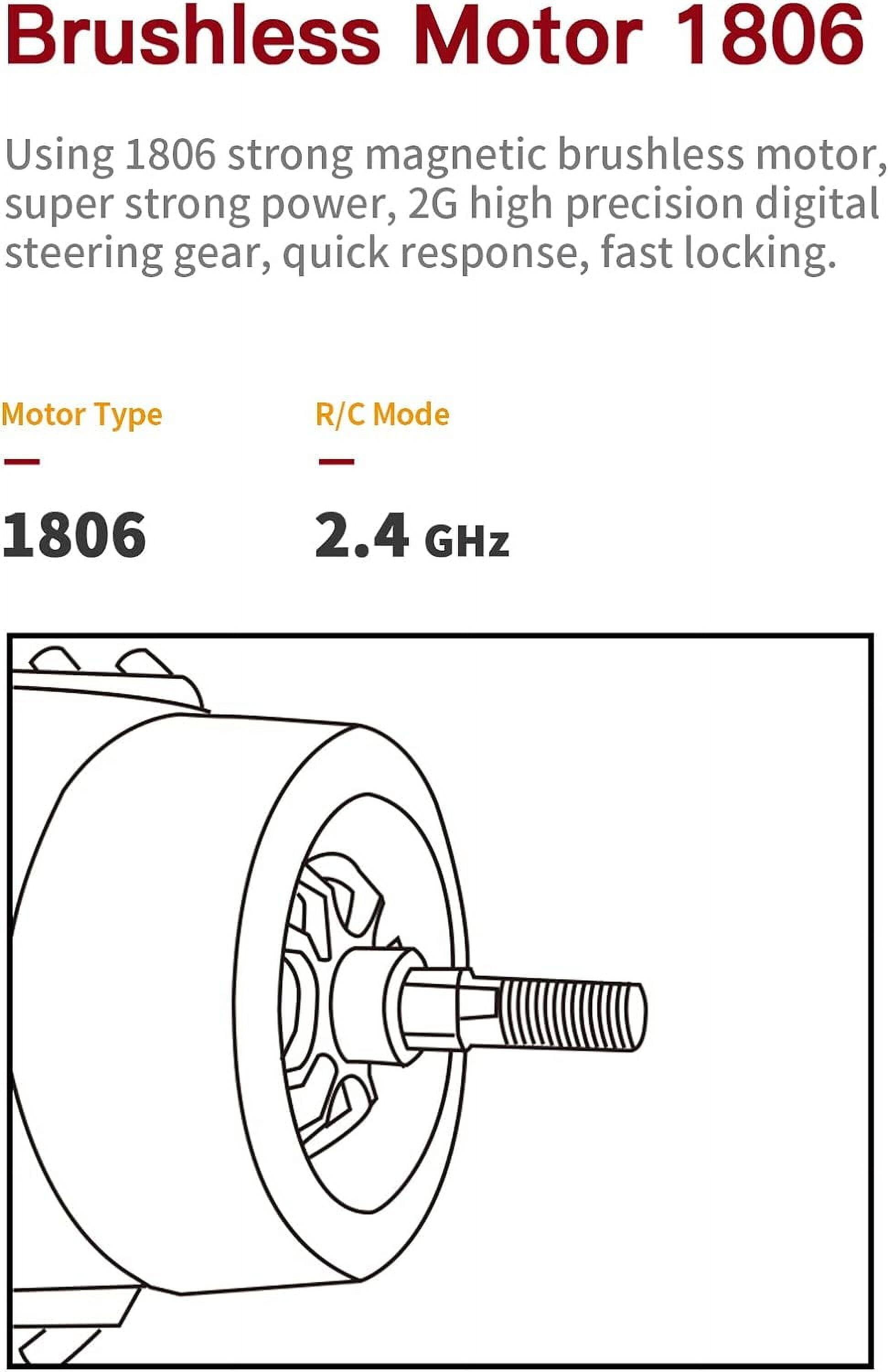 Brushless Motor 1806

Using 1806 strong magnetic brushless motor, super strong power, 2G high precision digital steering gear, quick response, fast locking.

Motor Type: 1806  
R/C Mode: 2.4 GHz