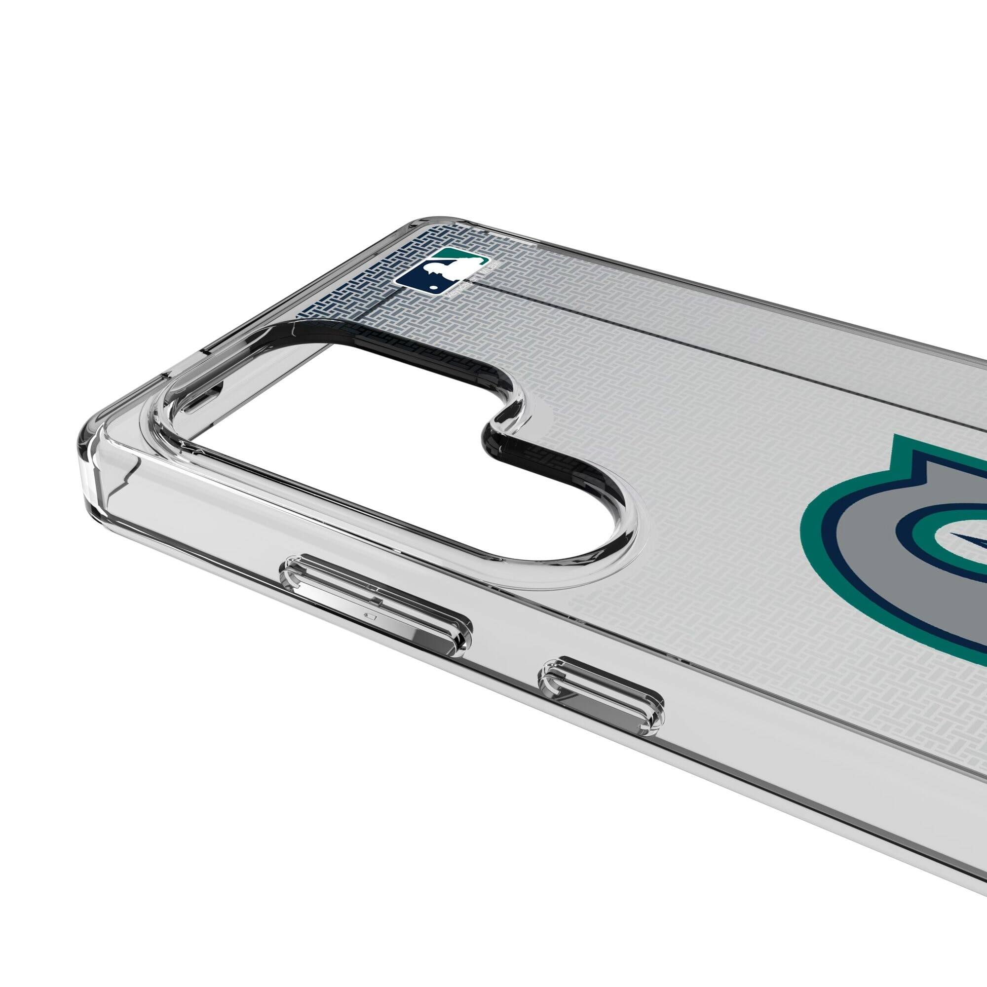 Alt View 2. Keyscaper - Seattle Mariners Linen Logo Galaxy Clear Case - S24 - Multicolor.