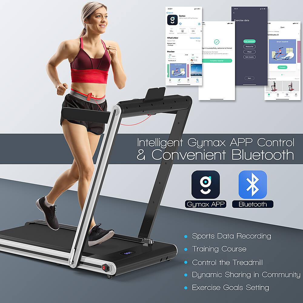 Intelligent Gymax APP Control & Convenient Bluetooth Gymax APP Bluetooth Sports Data Recording Training Course Control the Treadmill Dynamic Sharing in Community Exercise Goals Setting