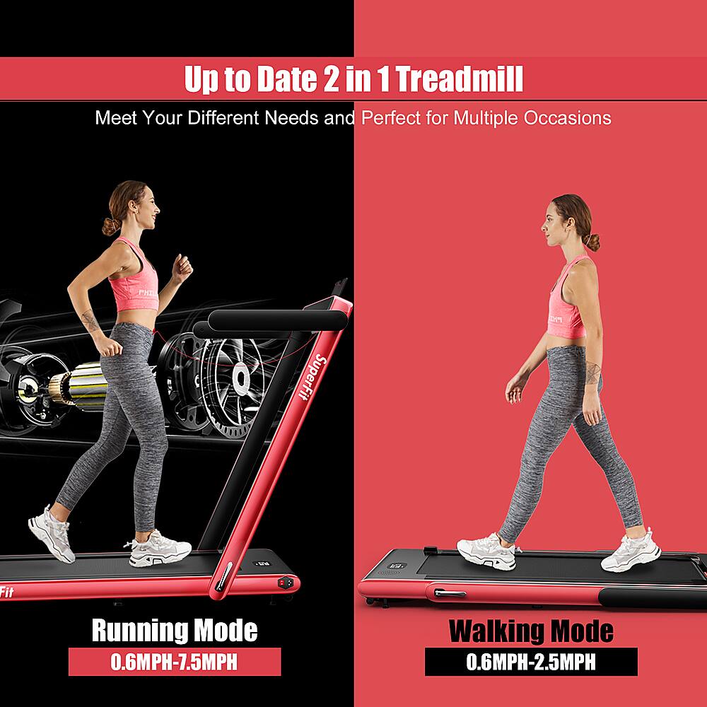 Up to Date 2 in 1 Treadmill Meet Your Different Needs and Perfect for Multiple Occasions PNE Q SuperFit   w. Running Mode 0.6MPH-7.5MPH Walking Mode 0.6MPH-2.5MPH