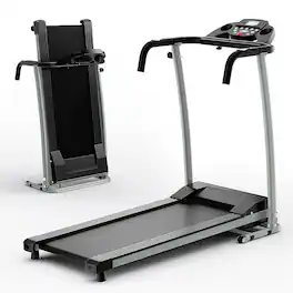 Costway - 2 HP Folding Treadmill Motorized Running Machine 12 Preset Program & LCD Display - Black