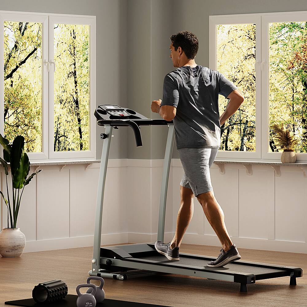 Alt View 12. Costway - 2 HP Folding Treadmill Motorized Running Machine 12 Preset Program & LCD Display - Black.