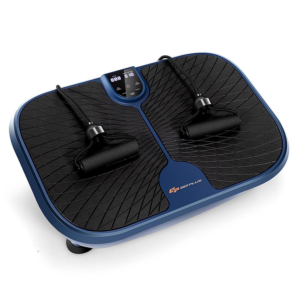 Alt View 21. Costway - Mini Vibration Plate Fitness Exercise Machine with Remote Control Loop Bands - Black,  Blue.