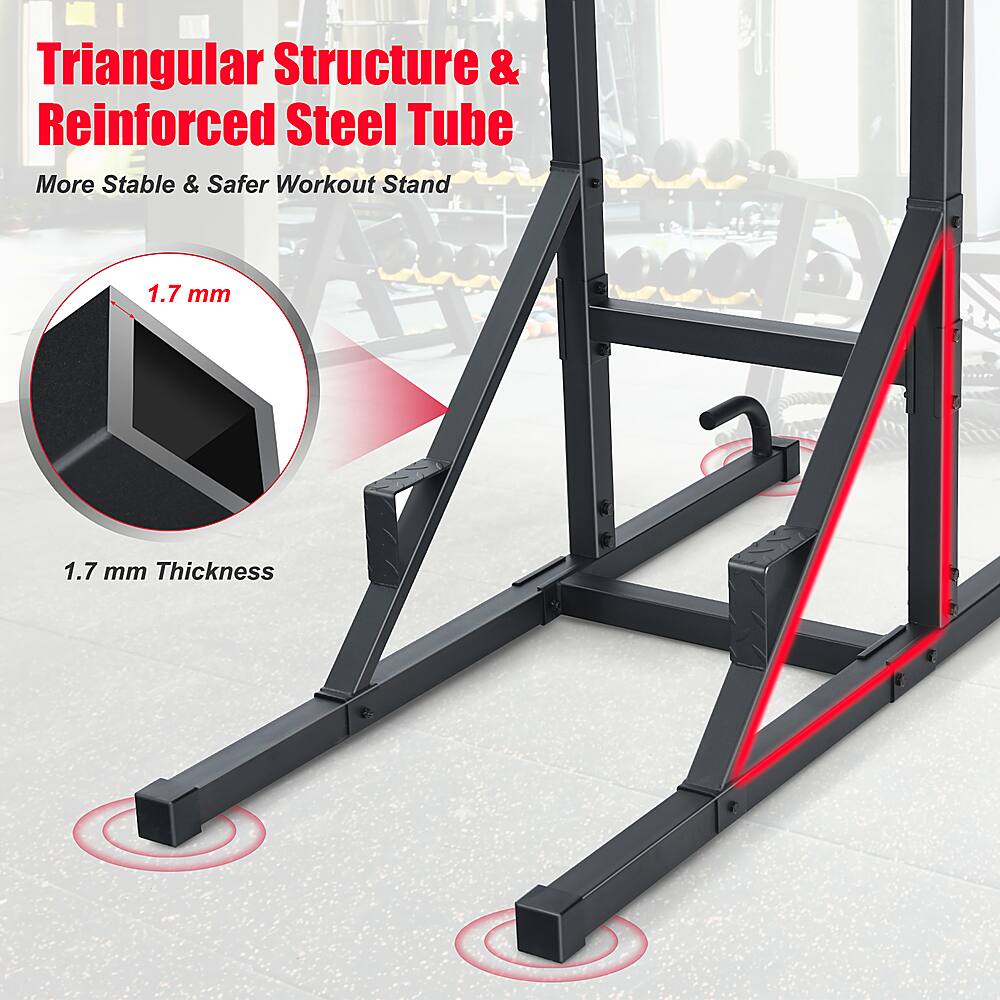 Triangular Structure & Reinforced Steel Tube: More Stable & Safer Workout Stand - 1.7mm Thickness