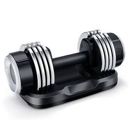 Costway - 5-in-1 25Lbs Weight Adjustable Dumbbell W/Anti-Slip Fast Adjust Turning Handle - Black