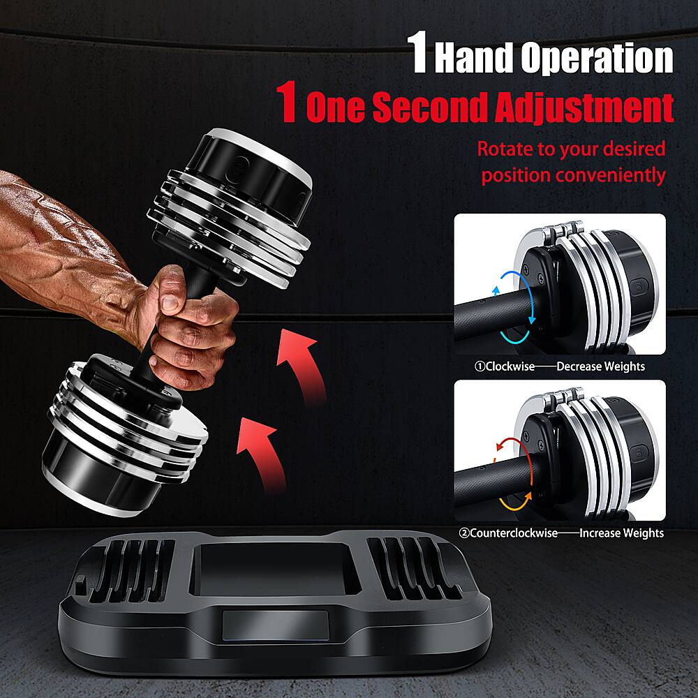 1 Hand Operation: 1 Second Adjustment
Rotate to your desired position conveniently
OClockwise: Decrease Weights
Counterclockwise: Increase Weights