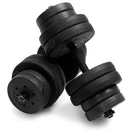 Costway - 66 LB Dumbbell Weight Set Fitness 16 Adjustable Plates Workout - Black