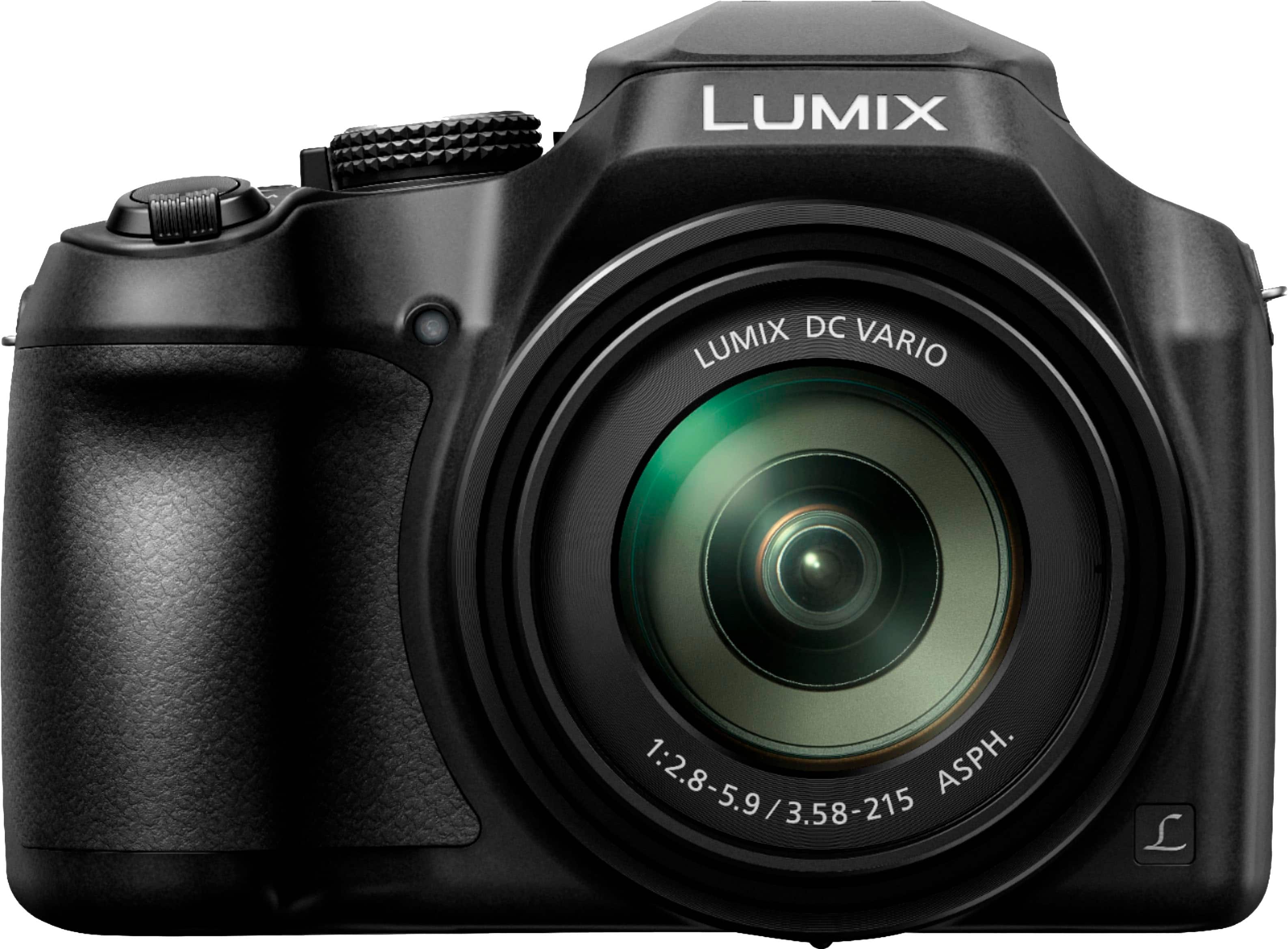 Panasonic - LUMIX FZ80D 18.1 Megapixels 4K Photo Point and Shoot Digital Camera with 60X Zoom Lens - Black - Front_Zoom