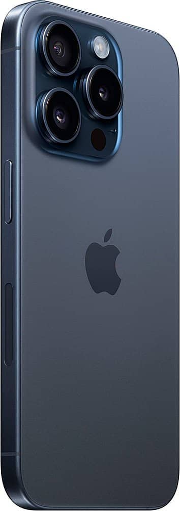 Left. Apple - Pre-Owned iPhone 15 Pro Max 5G 512GB (Unlocked) - Blue Titanium.