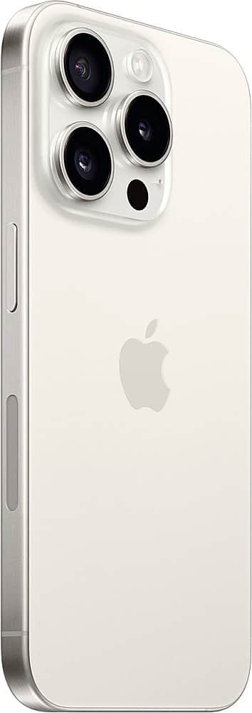 Left. Apple - Pre-Owned iPhone 15 Pro 5G 256GB (Unlocked) - White Titanium.