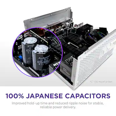 NZXT C 1200W ATX 3.1 80 Plus Gold Fully Modular Power Supply White NZXT C 1200W ATX 3.1 80 Plus Gold Fully Modular Power Supply White