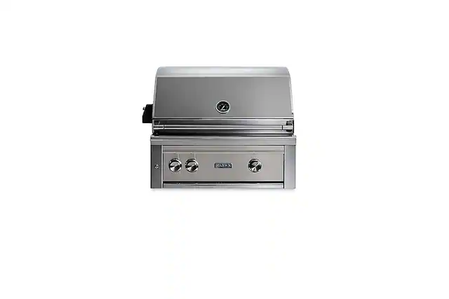 Angle. Lynx - Professional 30" Built-In Gas Grill - Limestone.