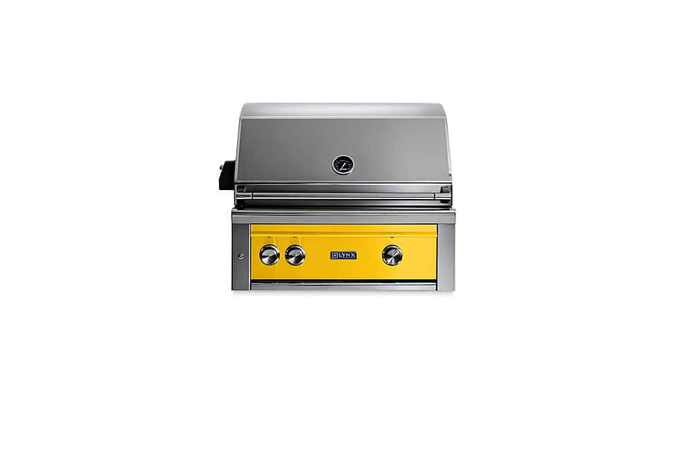 Angle. Lynx - Professional 30" Built-In Gas Grill - California Poppy.