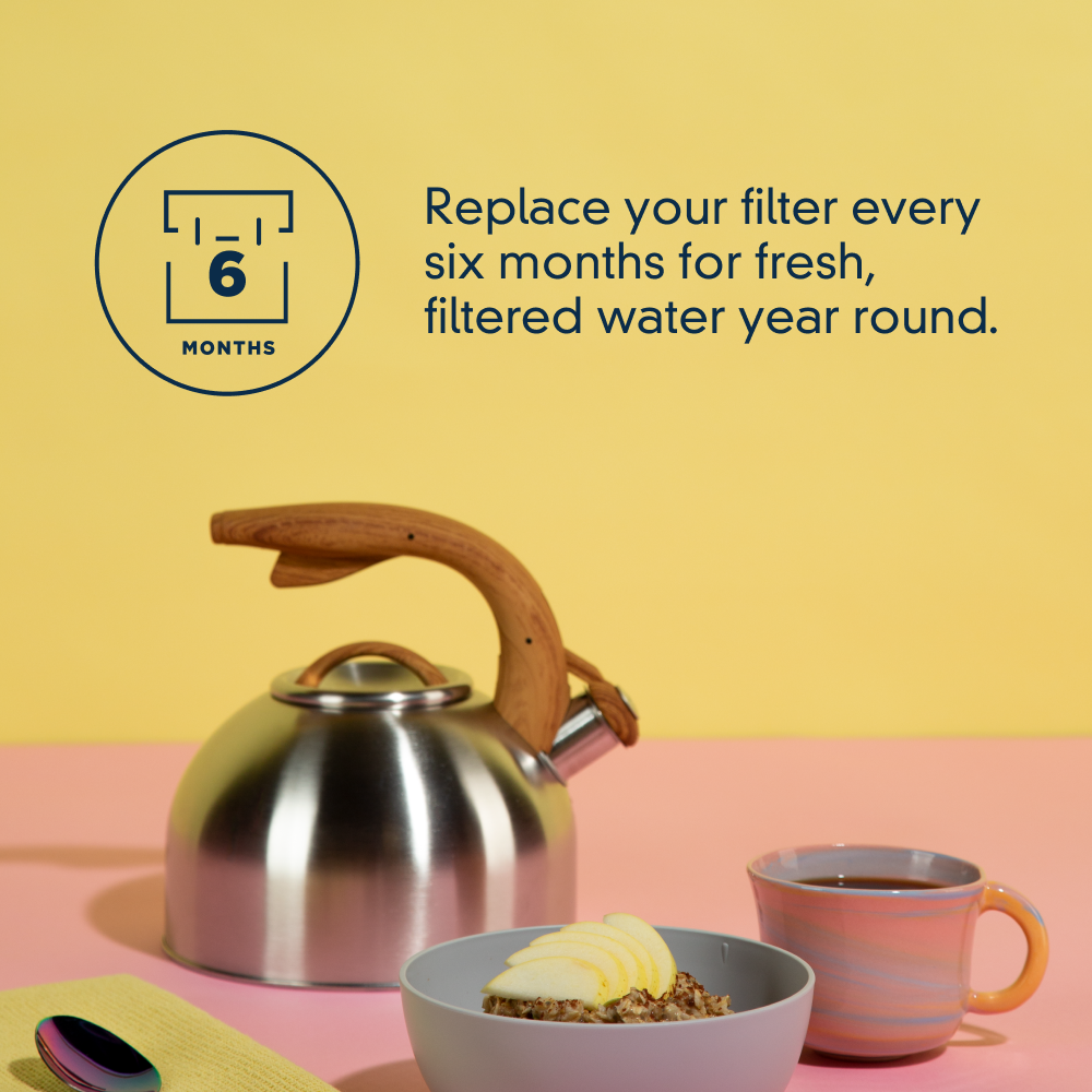Replace your filter every six months for fresh, filtered water year round.