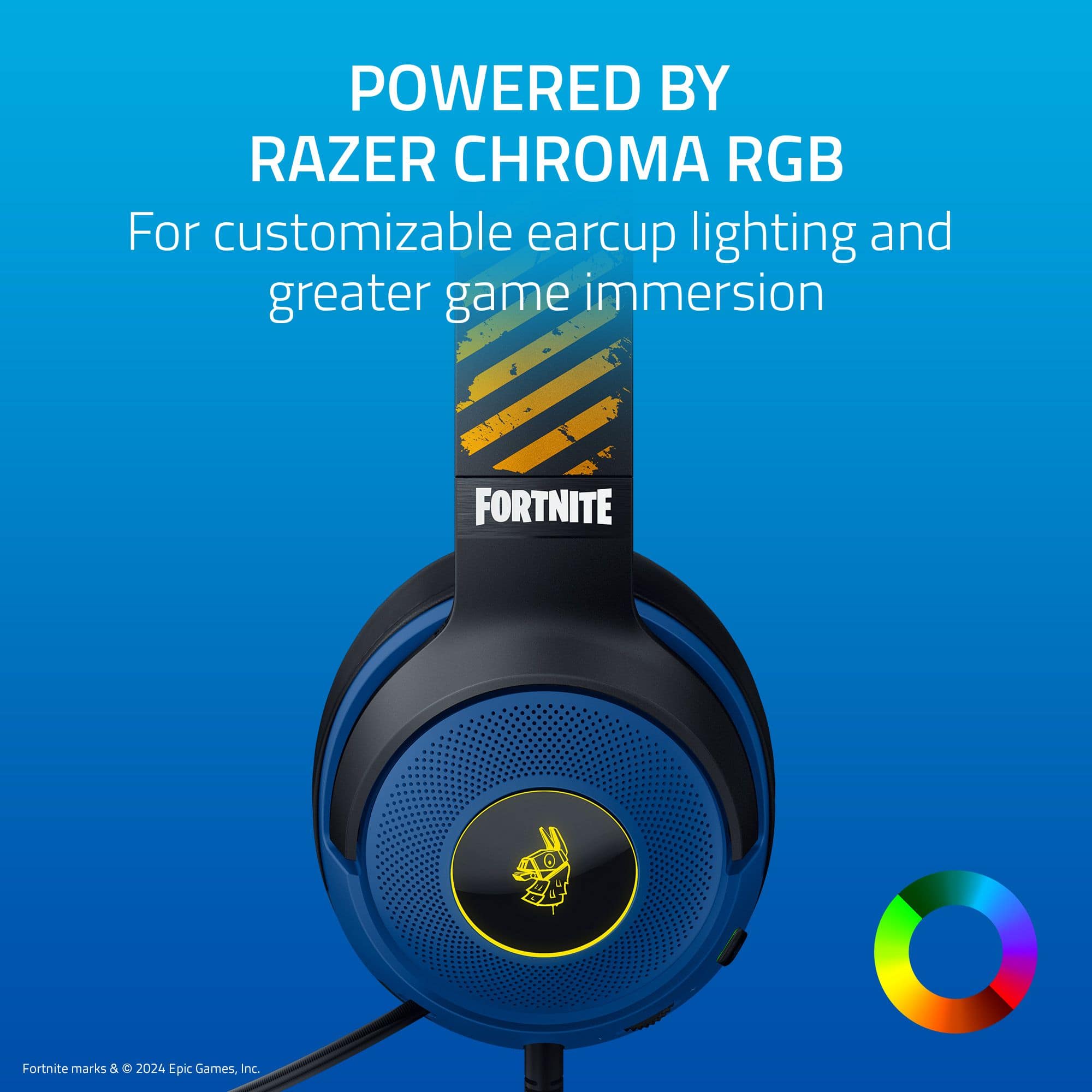 Razer Kraken V3 X Wired Gaming Headset Fortnite Edition Blue RZ04