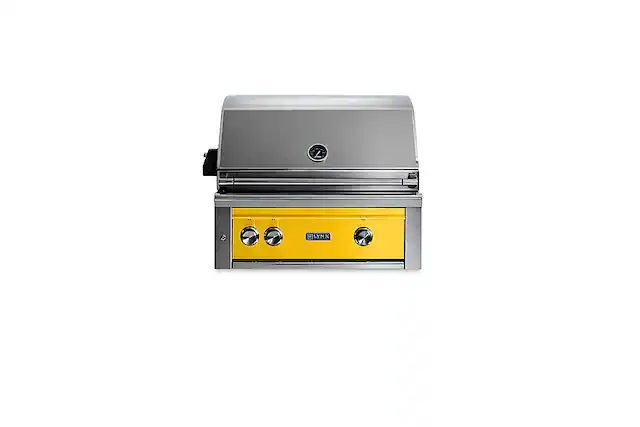 Angle. Lynx - Professional 30" Built-In Gas Grill - California Poppy.