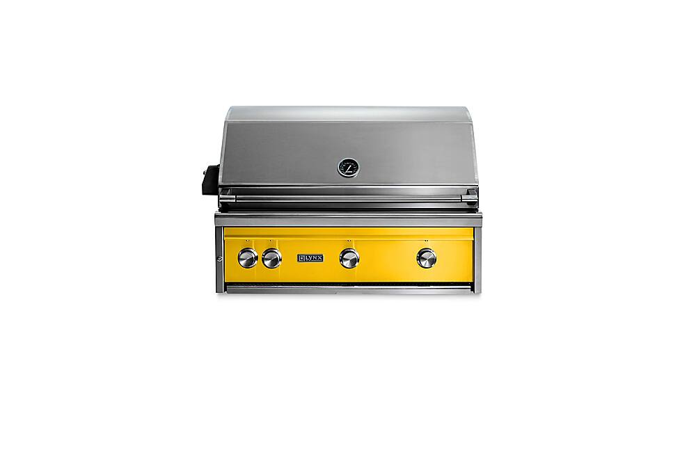 Angle. Lynx - Professional 36-inch Built-In Gas Grill - California Poppy.