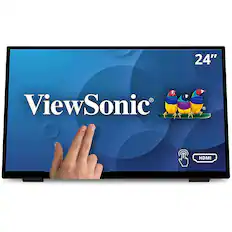 Front. ViewSonic - TD2465 Touchscreen LCD Monitor - Black.