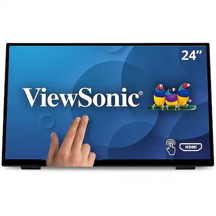 Front. ViewSonic - TD2465 Touchscreen LCD Monitor - Black.