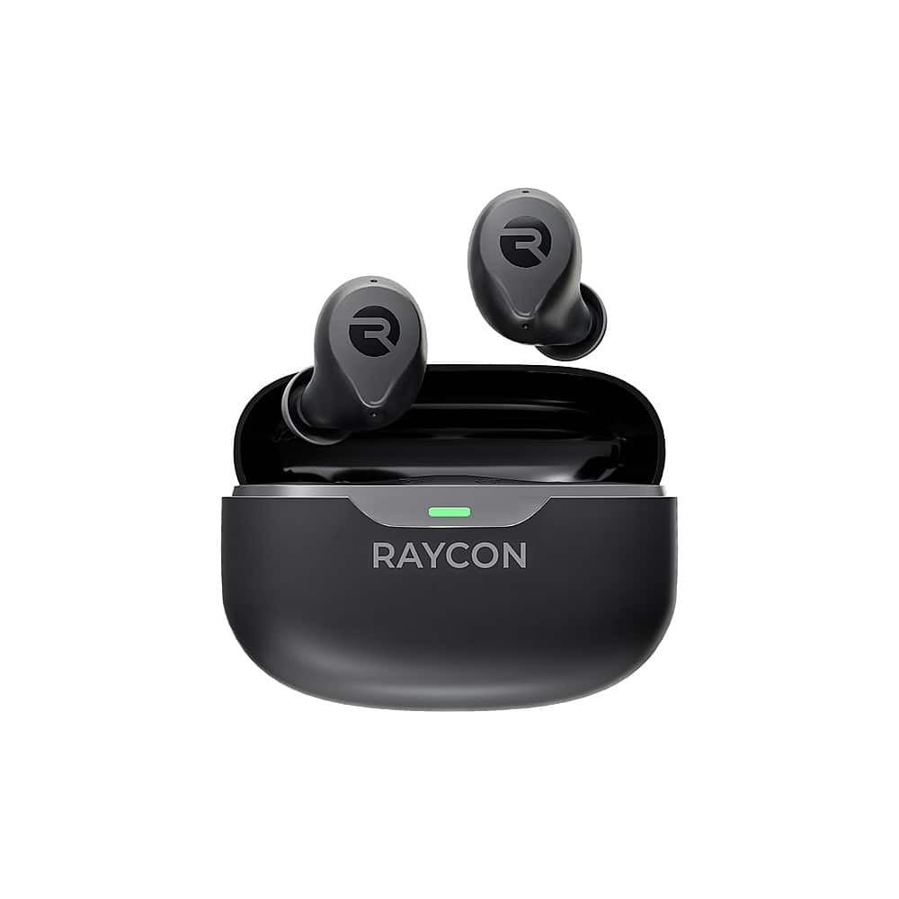 Front. Raycon - The Everyday In-Ear True Wireless Bluetooth Earbuds - Black.