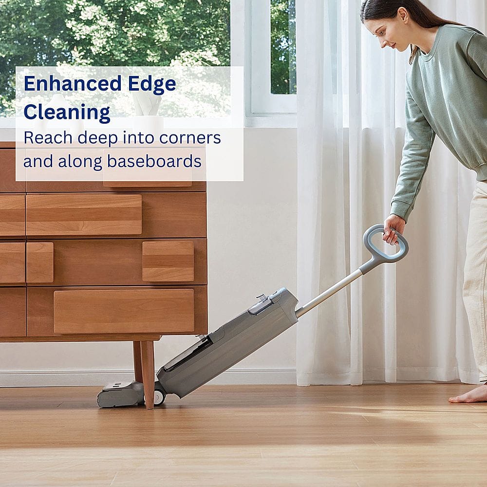 Enhanced Edge Cleaning reaches deep into corners and along baseboards.