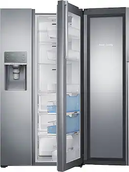 Samsung - 21.5 Cu. Ft. Side-by-Side Counter Depth Fingerprint Resistant Refrigerator with Food ShowCase - Stainless Steel