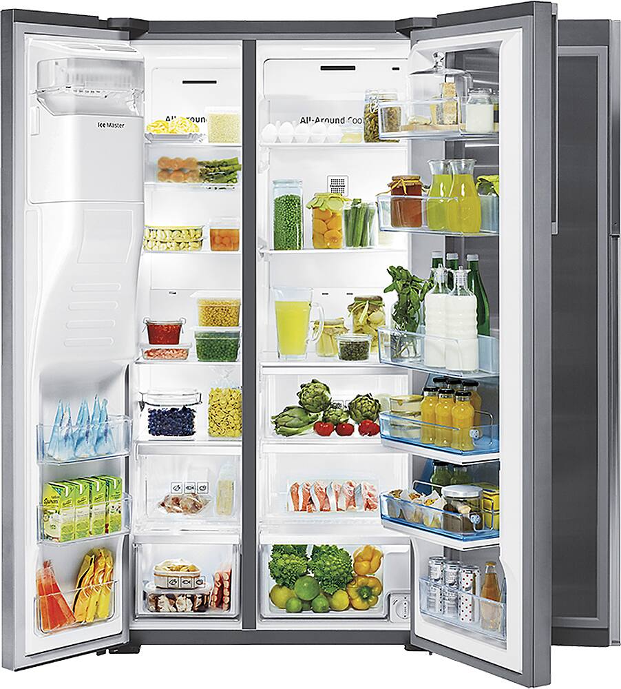 Alt View 12. Samsung - 21.5 Cu. Ft. Side-by-Side Counter Depth Fingerprint Resistant Refrigerator with Food ShowCase - Stainless steel.