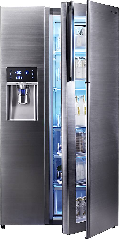 Alt View 13. Samsung - 21.5 Cu. Ft. Side-by-Side Counter Depth Fingerprint Resistant Refrigerator with Food ShowCase - Stainless steel.