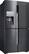 Angle. Samsung - 22.5 cu. ft. 4-Door Flex French Door Counter Depth Refrigerator with Convertible Zone - Black stainless steel.