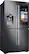 Angle. Samsung - Family Hub 22.08 Cu. Ft. Counter-Depth 4-Door Flex Smart French Door Refrigerator - Black stainless steel.