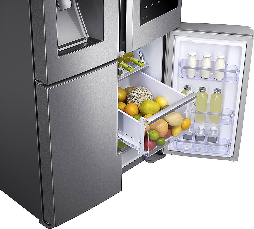 Alt View 11. Samsung - Family Hub 27.9 Cu. Ft. 4-Door Flex Smart French Door Refrigerator - Stainless steel.