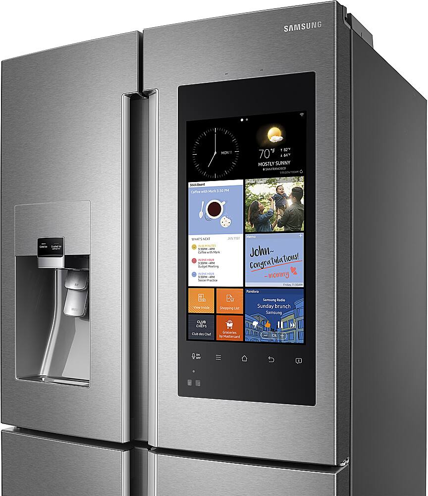 Alt View 13. Samsung - Family Hub 27.9 Cu. Ft. 4-Door Flex Smart French Door Refrigerator - Stainless steel.