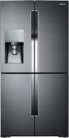 Samsung - 28.1 Cu. Ft. 4-Door Flex French Door Fingerprint Resistant Refrigerator - Black Stainless Steel - Front_Zoom