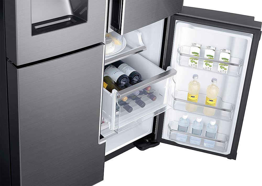 Alt View 11. Samsung - 28.1 Cu. Ft. 4-Door Flex French Door Fingerprint Resistant Refrigerator - Black stainless steel.