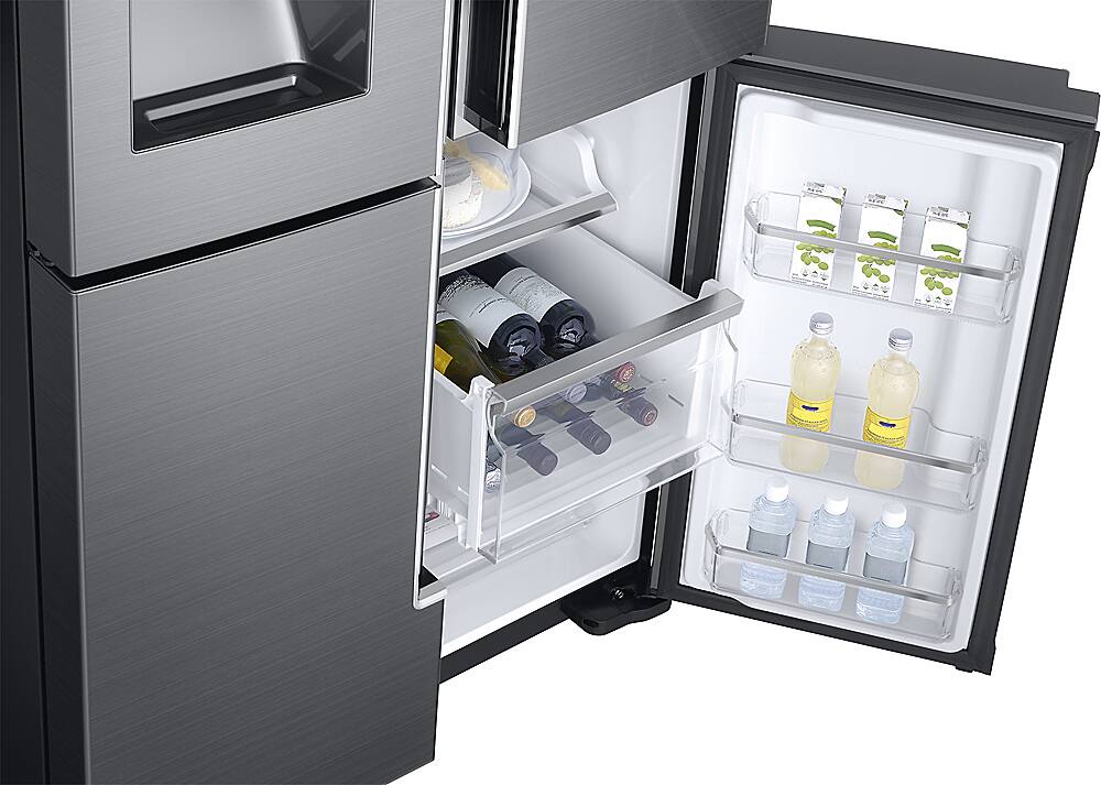 Alt View 15. Samsung - 28.1 Cu. Ft. 4-Door Flex French Door Fingerprint Resistant Refrigerator - Black stainless steel.