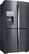 Angle. Samsung - 22.1 Cu. Ft. 4-Door Flex French Door Counter-Depth Fingerprint Resistant Refrigerator with Food ShowCase - Black stainless steel.